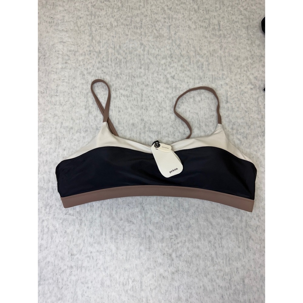 Prana Baja Bound Adjustable Bikini Top Carob Colorblock Women XL 2080591 NEW